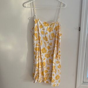 Yellow Floral Spaghetti Strap Dress